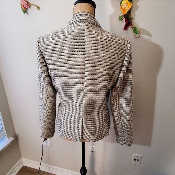 CALVIN Klein black white slub jacket Size 10 - Picture 2 of 14